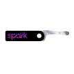 dab-key-black-spark custom black dab tool keychain with a full color logo print