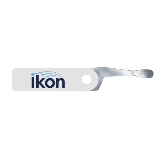 dab-key-white-ikon custom white dab tool keychain with a full color logo print