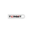 dab-key-white-target-closed custom white dab tool keychain with a full color logo print